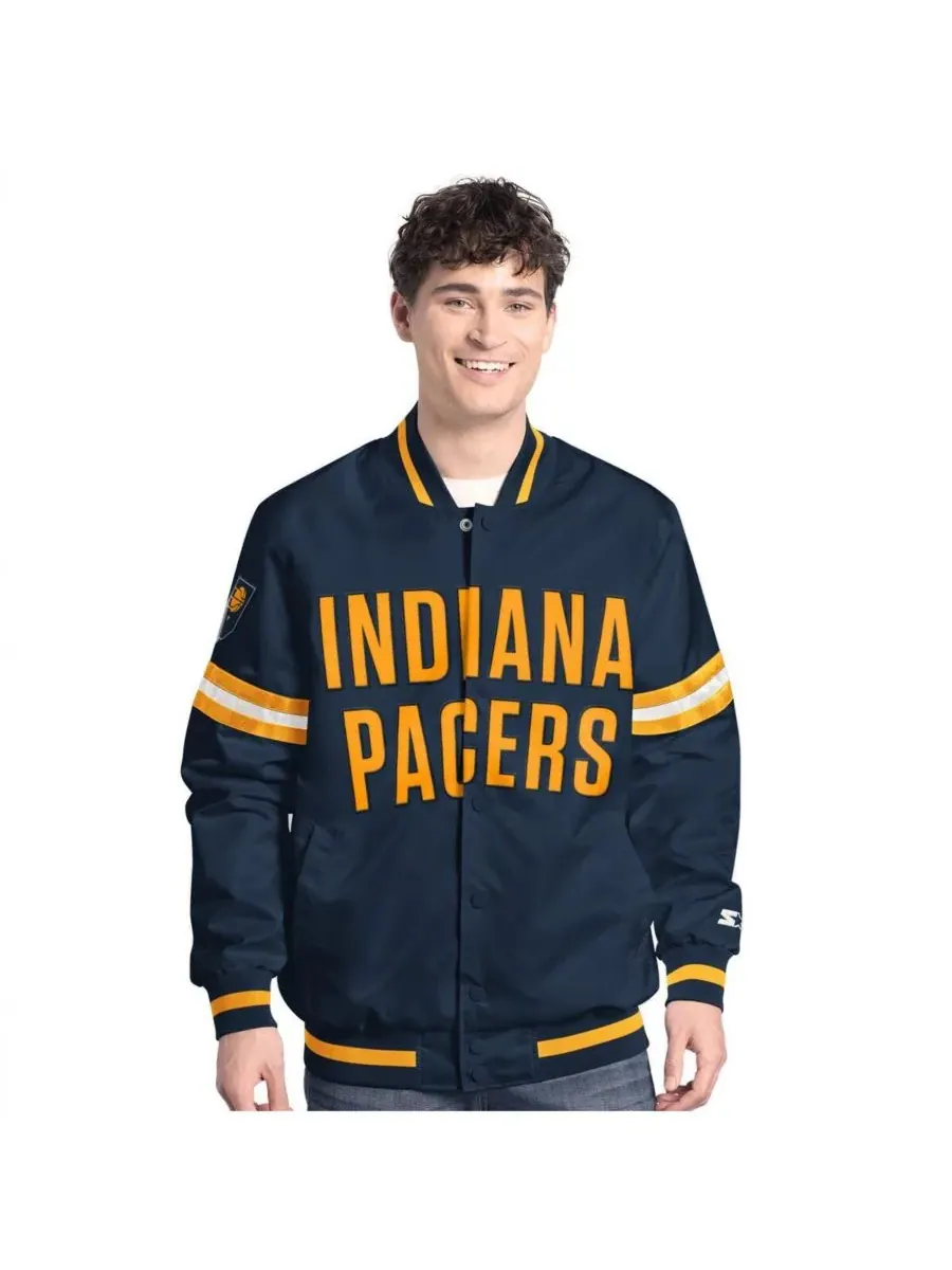 Starter Мужская темно-синяя/золотая куртка Indiana Pacers Scout с застежкой на кнопках в стиле — изображение 1 из 2