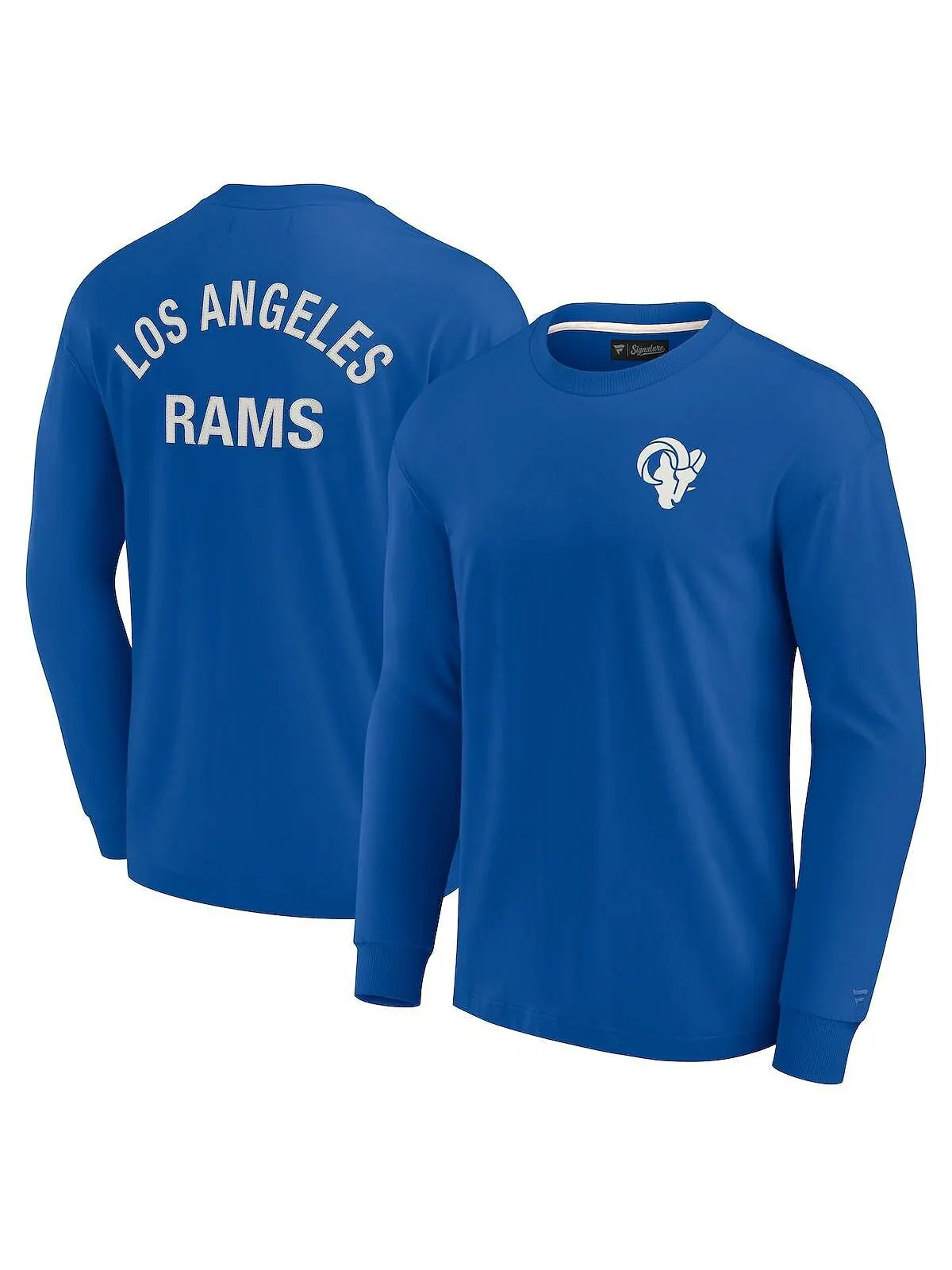 Мужская и женская супермягкая футболка Royal Los Angeles Rams с длинным рукавом Fanatics Signature — изображение 1 из 3