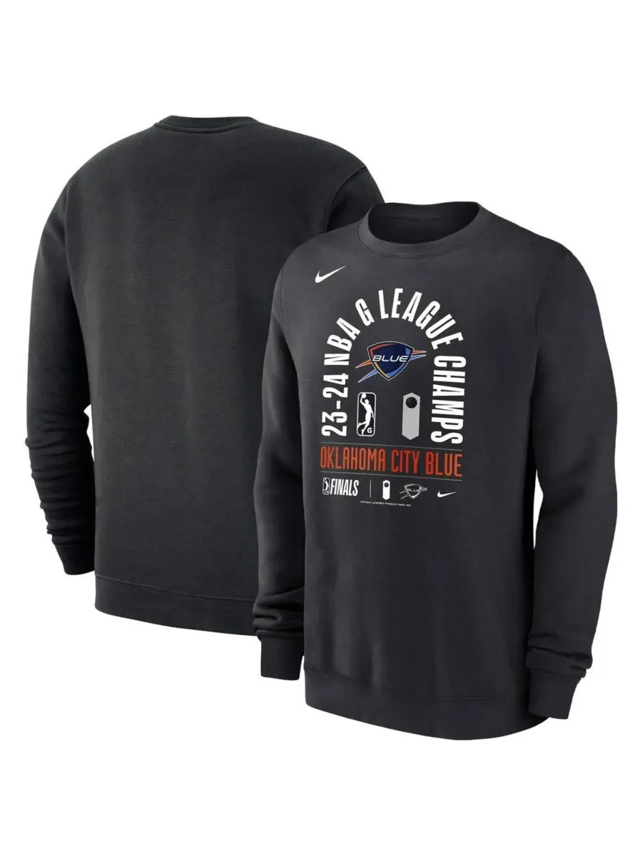 Nike Мужская черная флисовая толстовка с круглым вырезом Oklahoma City Blue 2024 NBA G-League — изображение 1 из 3, черный