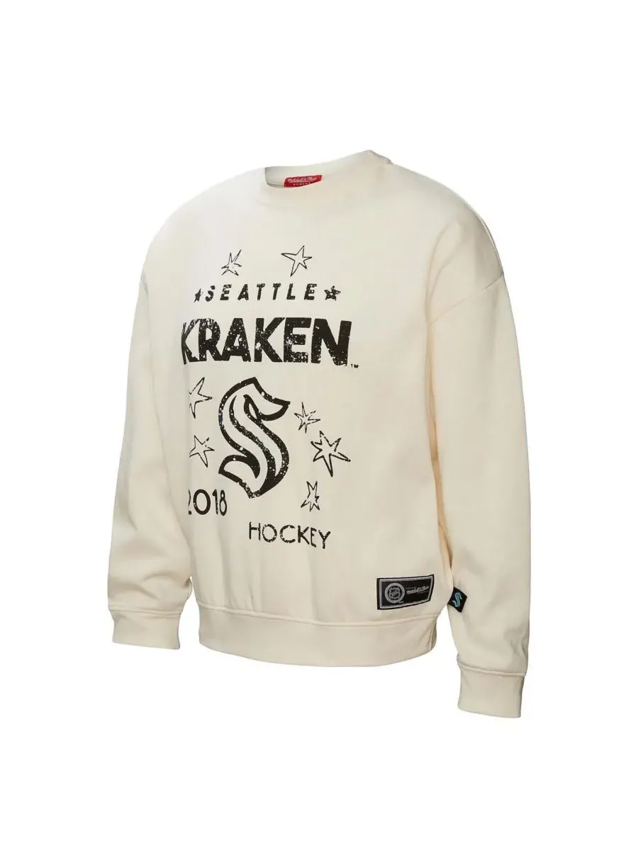 Mitchell & Ness Женская кремовая толстовка с логотипом Seattle Kraken Logo 3.0 — изображение 1 из 5, бежевый