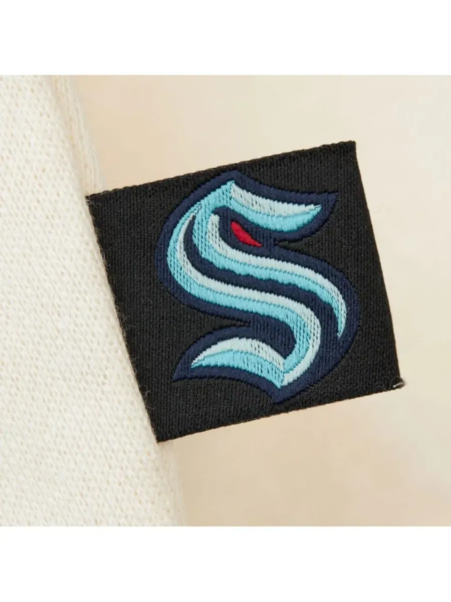 Mitchell & Ness Женская кремовая толстовка с логотипом Seattle Kraken Logo 3.0 — изображение 3 из 5, бежевый