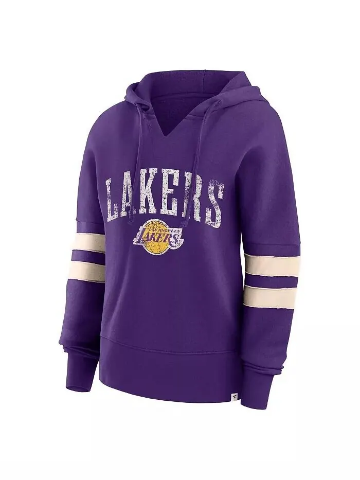 Женская фиолетовая худи с капюшоном Los Angeles Lakers Bold Move Dolman с v-образным вырезом — изображение 2 из 2