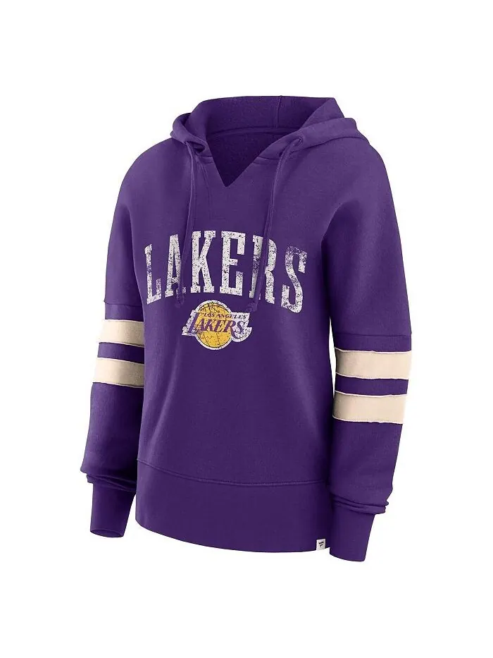 Женская фиолетовая толстовка с капюшоном Los Angeles Lakers Bold Move Dolman с v-образным вырезом и — изображение 2 из 2