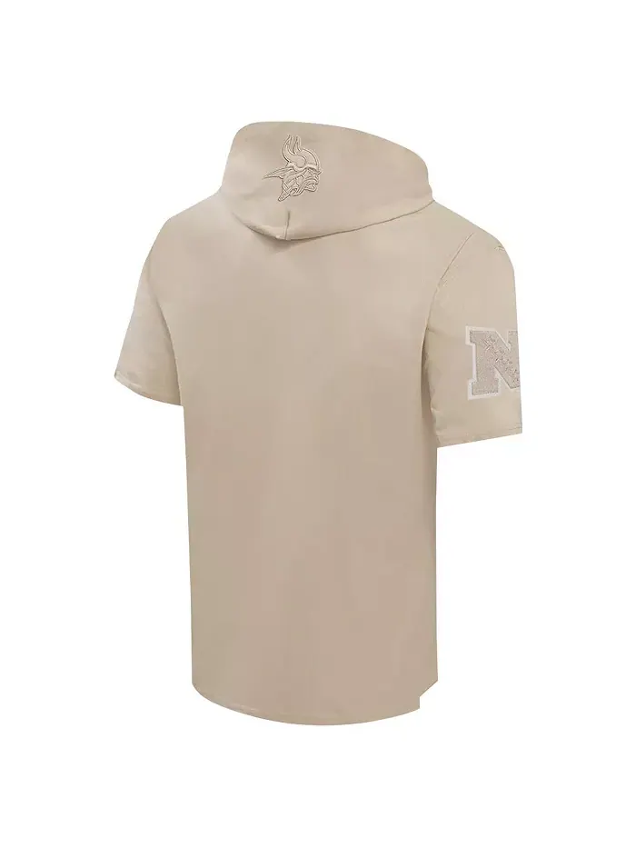 Мужская бежевая толстовка с капюшоном Minnesota Vikings Neutrals Capsule с короткими рукавами Pro — изображение 4 из 5