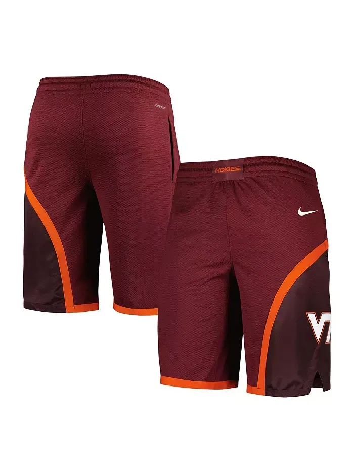 Мужские бордовые баскетбольные шорты Virginia Tech Hokies Replica Performance Nike — изображение 1 из 2