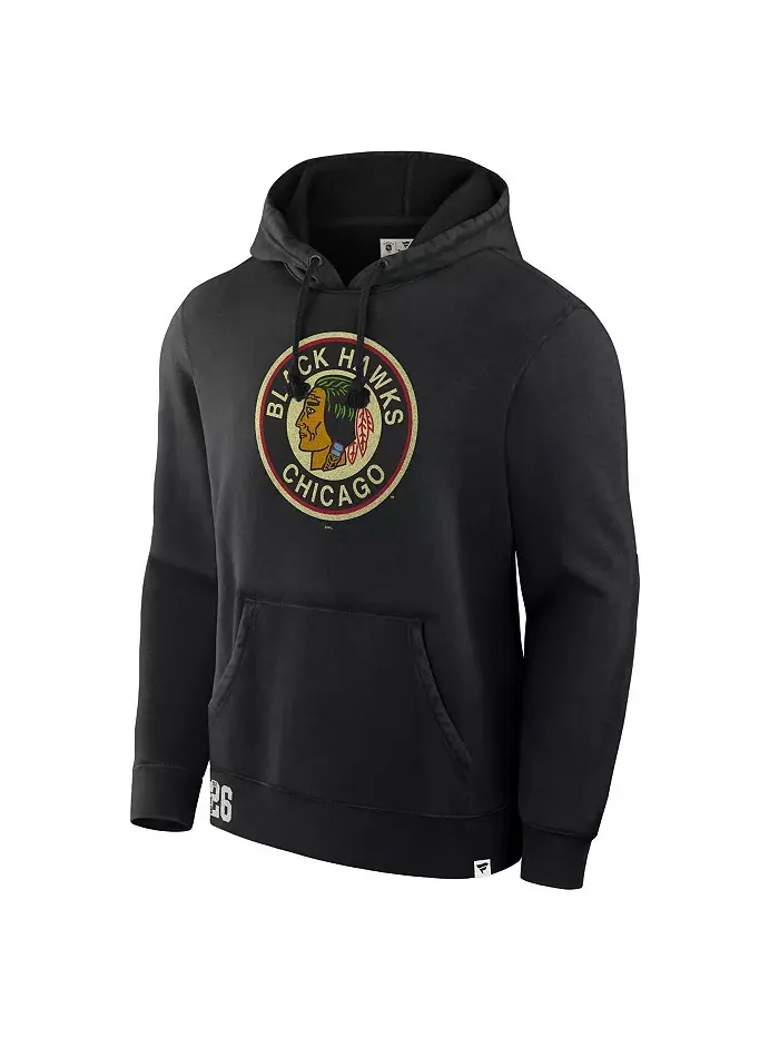 Мужская черная толстовка с капюшоном Chicago Blackhawks Decades Collection Tradition Fleece — изображение 3 из 3