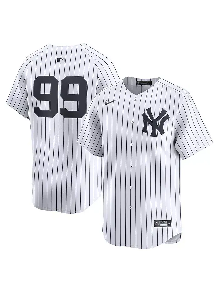 Мужская белая лимитированная игровая футболка Aaron Judge домашняя New York Yankees Nike — изображение 1 из 3