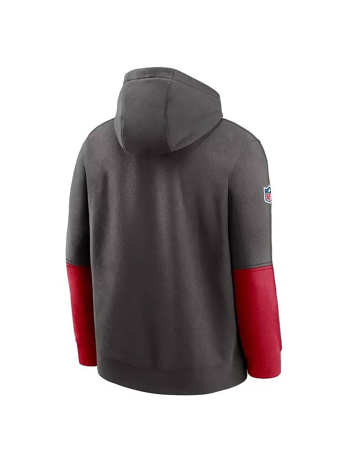 Мужская толстовка с капюшоном Tampa Bay Buccaneers 2024 Sideline Club цвета металлик/красный Nike — изображение 3 из 3
