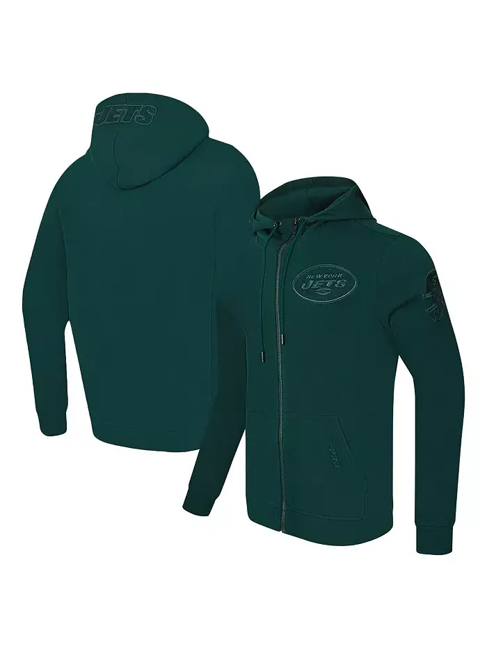 Мужская зеленая толстовка New York Jets Triple Tonal на молнии Pro Standard