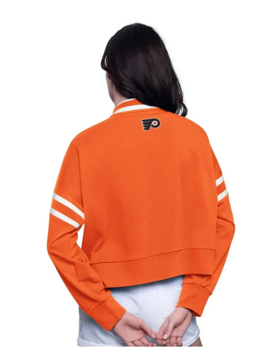 Женский свитшот-кроп Power Play Philadelphia Flyers Starter — изображение 2 из 2, оранжевый белый