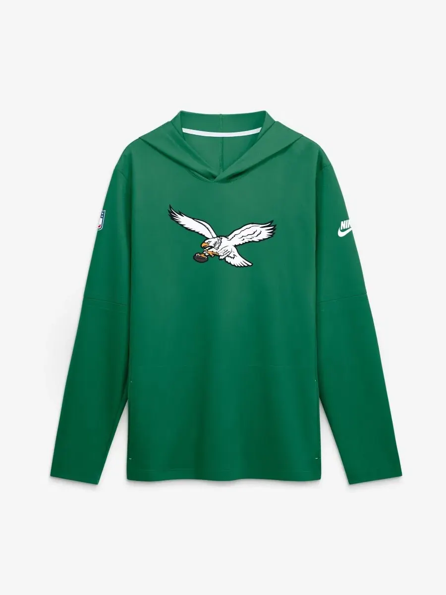 Футболка с капюшоном и длинным рукавом Nike Sideline Dri-FIT Kelly Green — изображение 1 из 4, зеленый