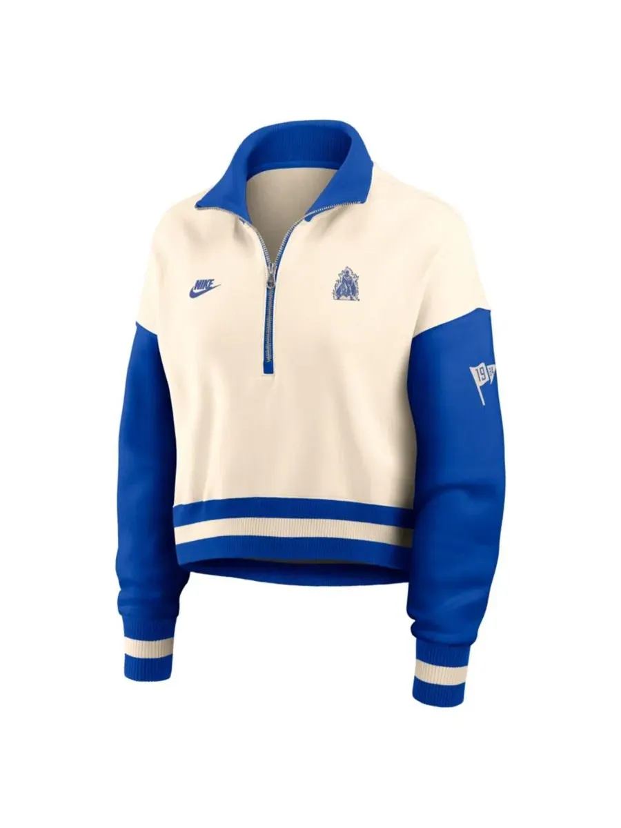 Свитшот женский Nike Duke Legacy с четверть-молнией, оверсайз, с принтом Nike, Natural Royal — изображение 3 из 3