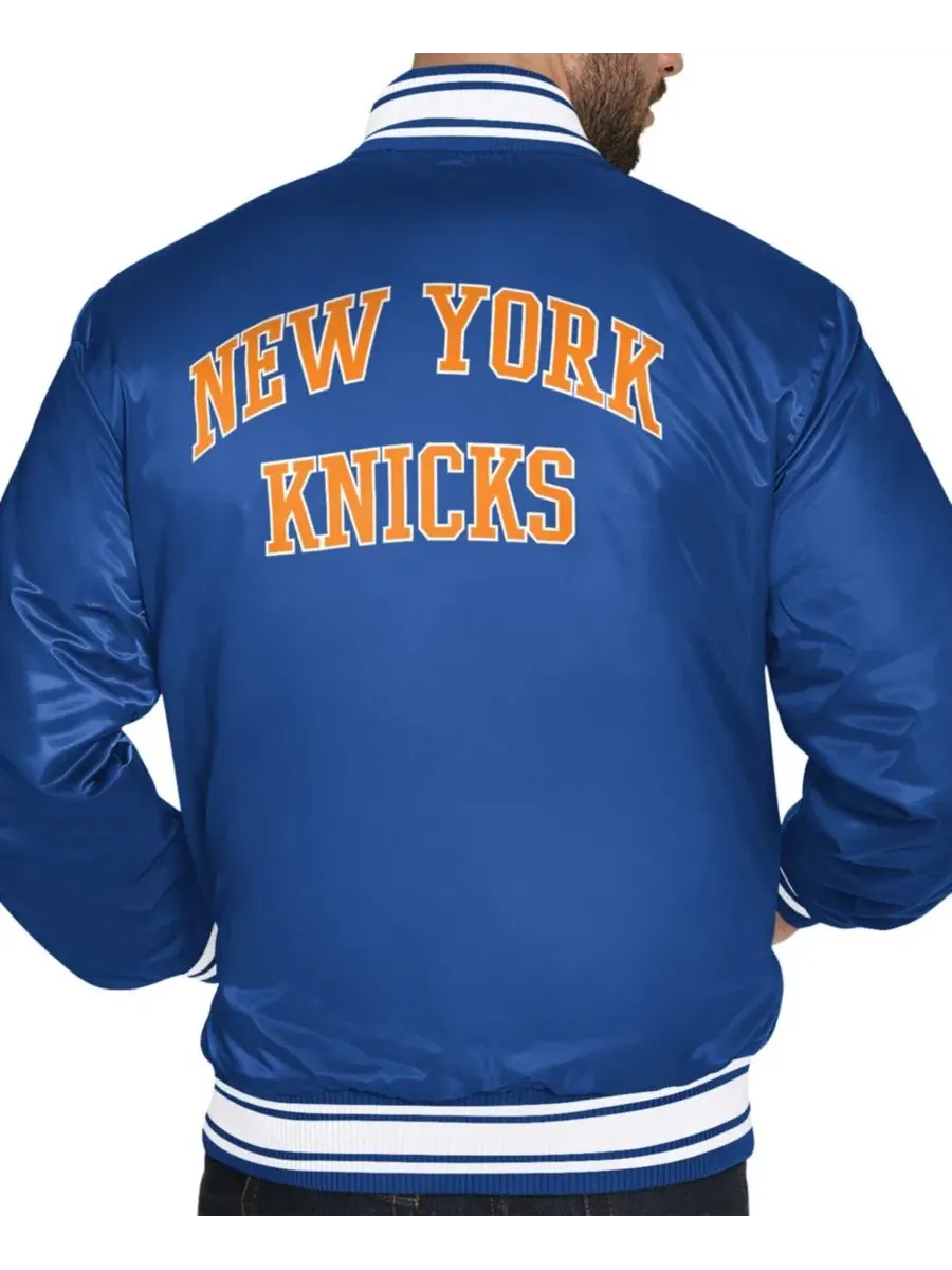 Куртка-бомбер с принтом New York Knicks Starter — изображение 3 из 3, синий