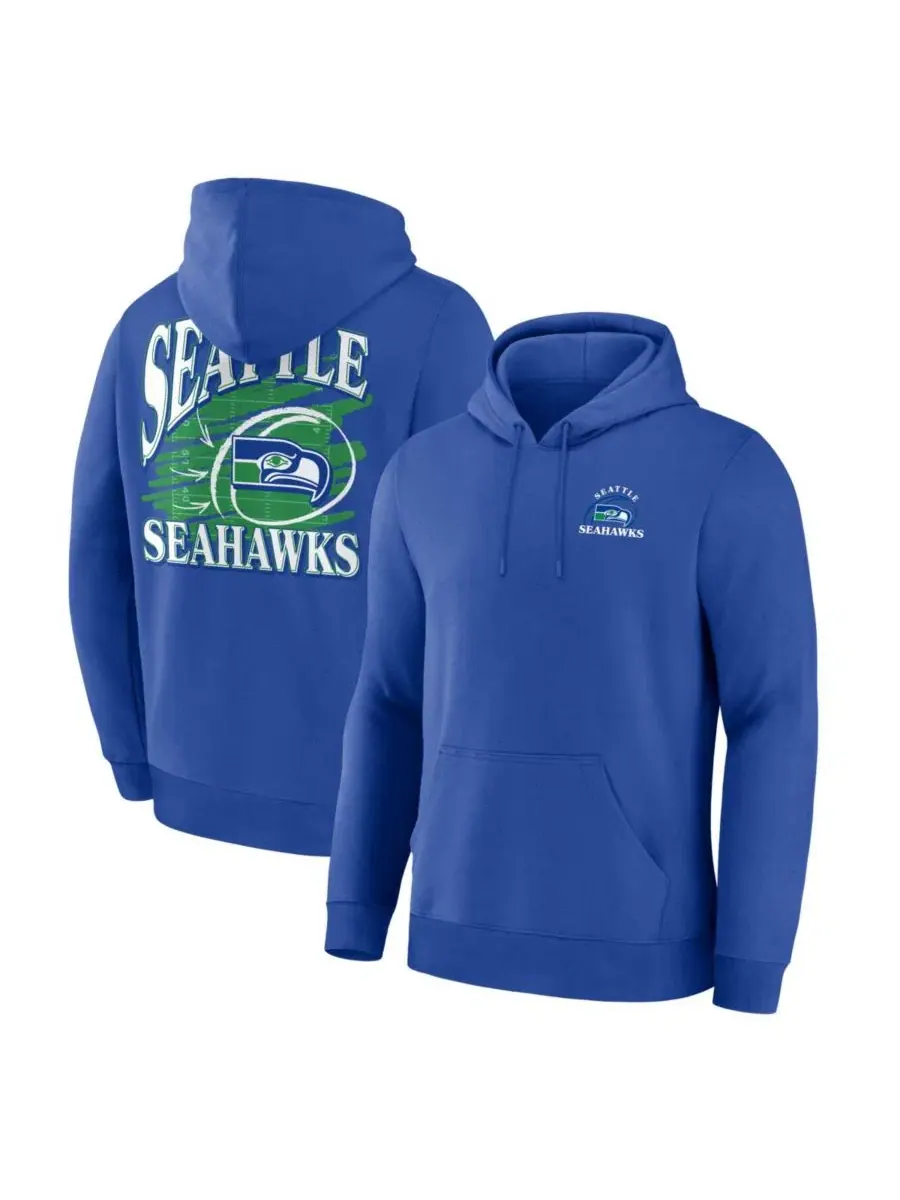 Толстовка на молнии с принтом Seattle Seahawks Classic Scribble Legacy Fanatics — изображение 1 из 3, королевский