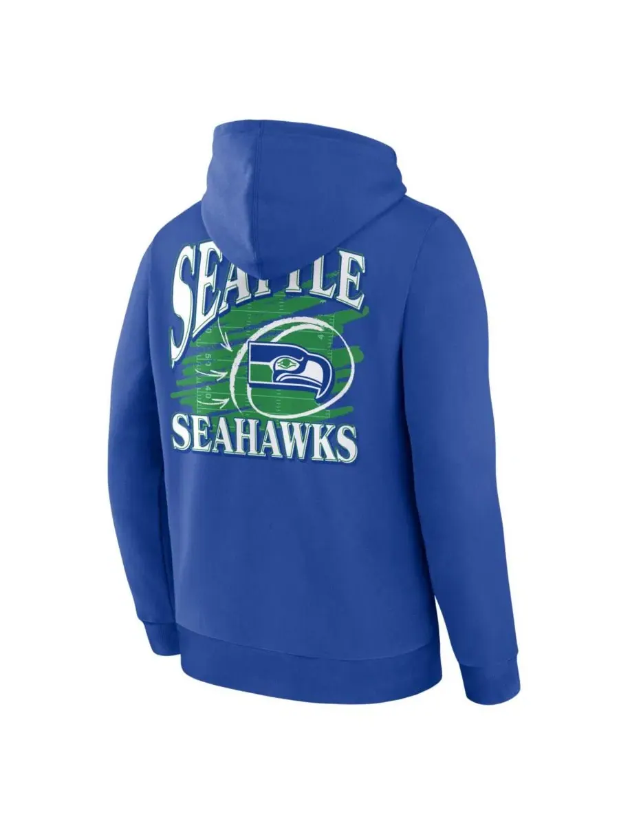 Толстовка на молнии с принтом Seattle Seahawks Classic Scribble Legacy Fanatics — изображение 2 из 3, королевский