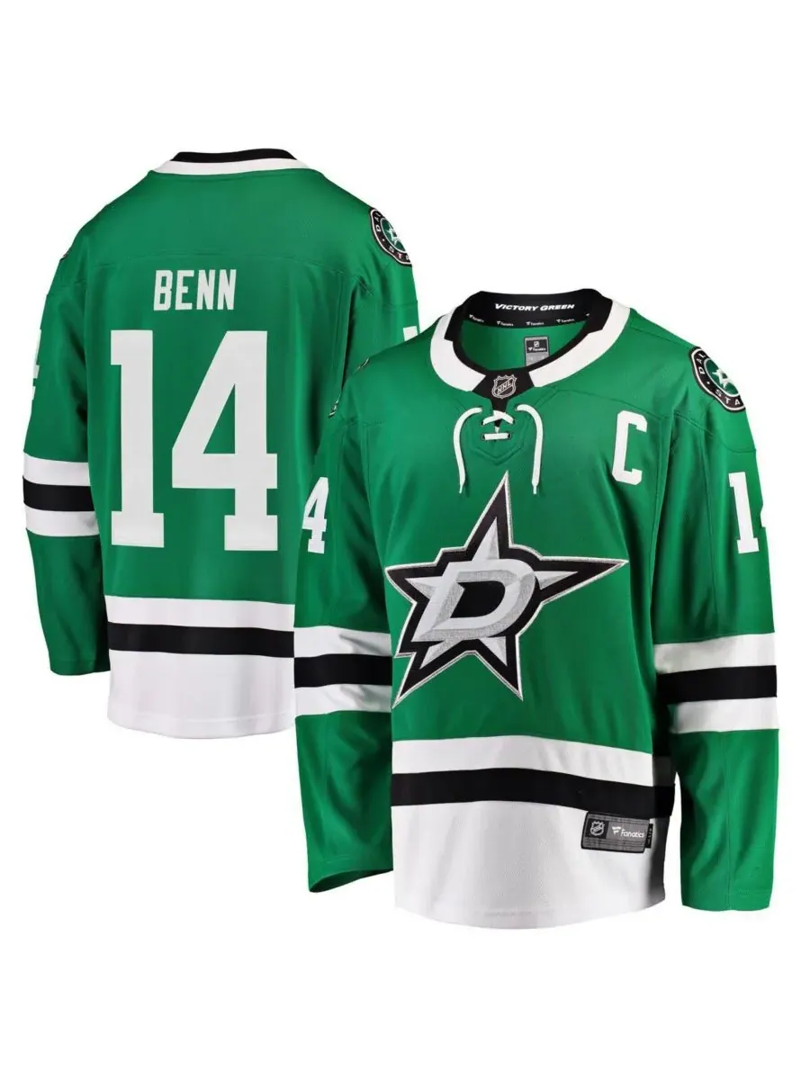 Мужская футболка Джейми Бенна Грина, игрока команды Dallas Stars Breakaway Fanatics — изображение 1 из 5, зеленый