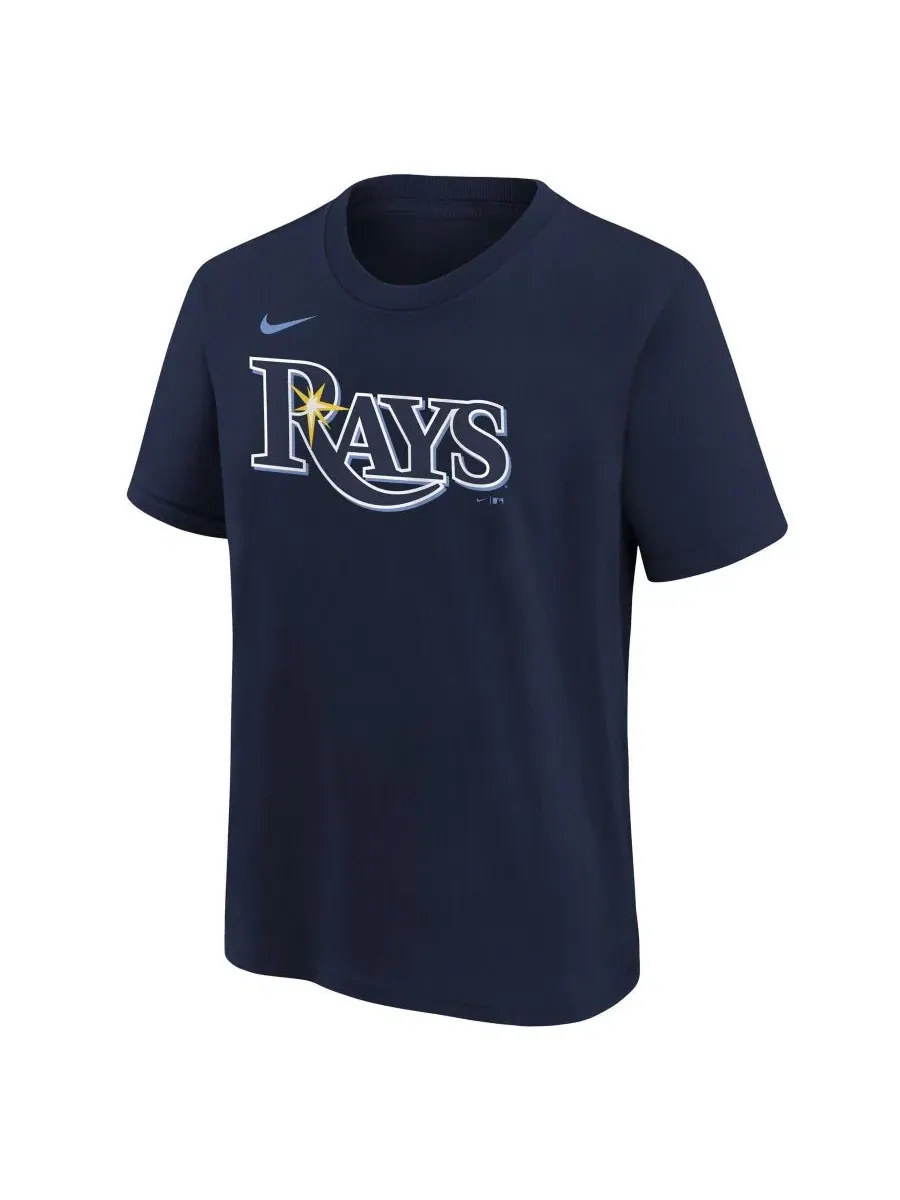 Футболка с принтом Tampa Bay Rays Wordmark Nike — изображение 2 из 3, темно-синий