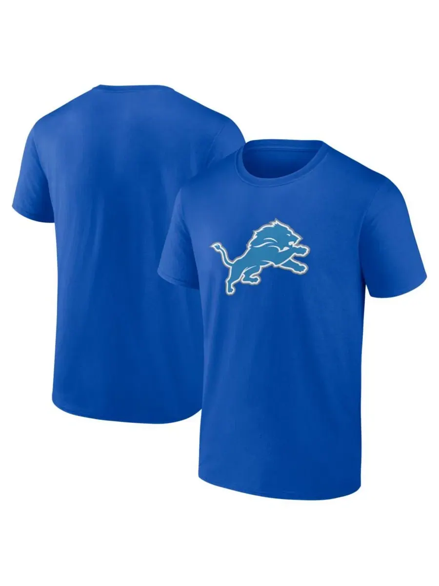 Футболка с принтом Detroit Lions Primary Logo Logo Athletic — изображение 1 из 3, синий