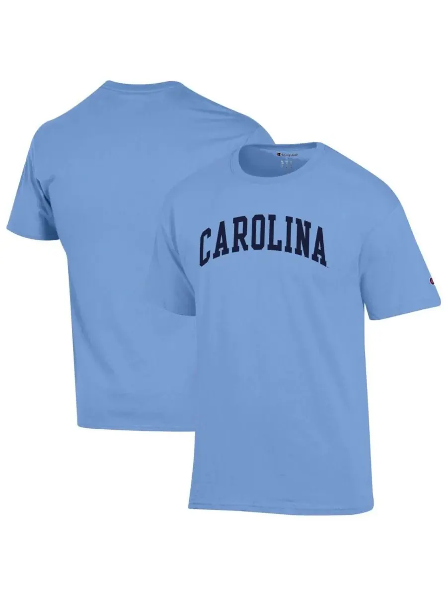 Champion Мужская футболка с длинным рукавом Carolina Blue North Carolina Tar Heels Basic Arch — изображение 1 из 3