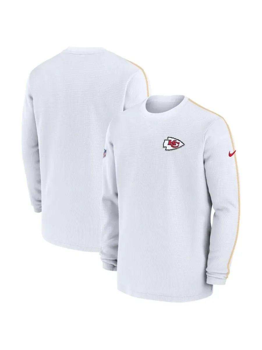 Nike Мужская белая футболка с длинным рукавом Kansas City Chiefs 2024 Sideline Coaches — изображение 1 из 3, белый