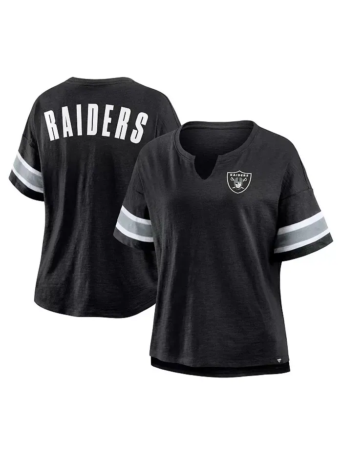 Женская черная футболка Las Vegas Raiders Redzone Curl Route Fanatics — изображение 1 из 3