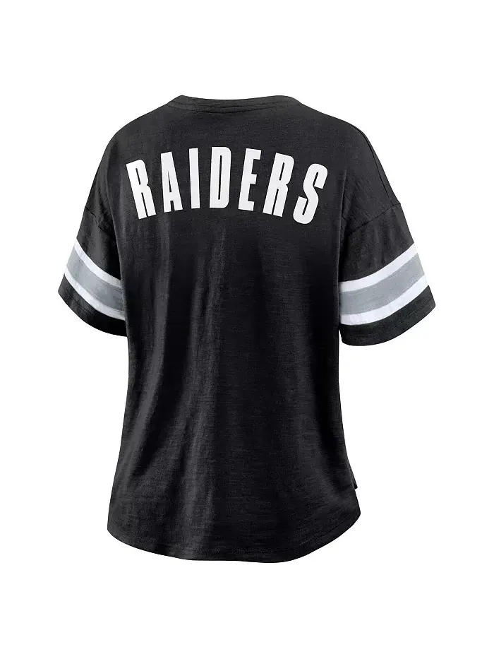 Женская черная футболка Las Vegas Raiders Redzone Curl Route Fanatics — изображение 3 из 3