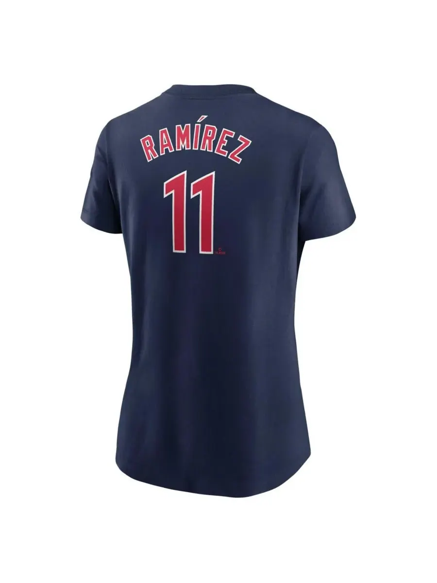 Nike Женская футболка Jose Ramirez Navy Cleveland Guardians Fuse с номером игрока — изображение 2 из 3, темно-синий