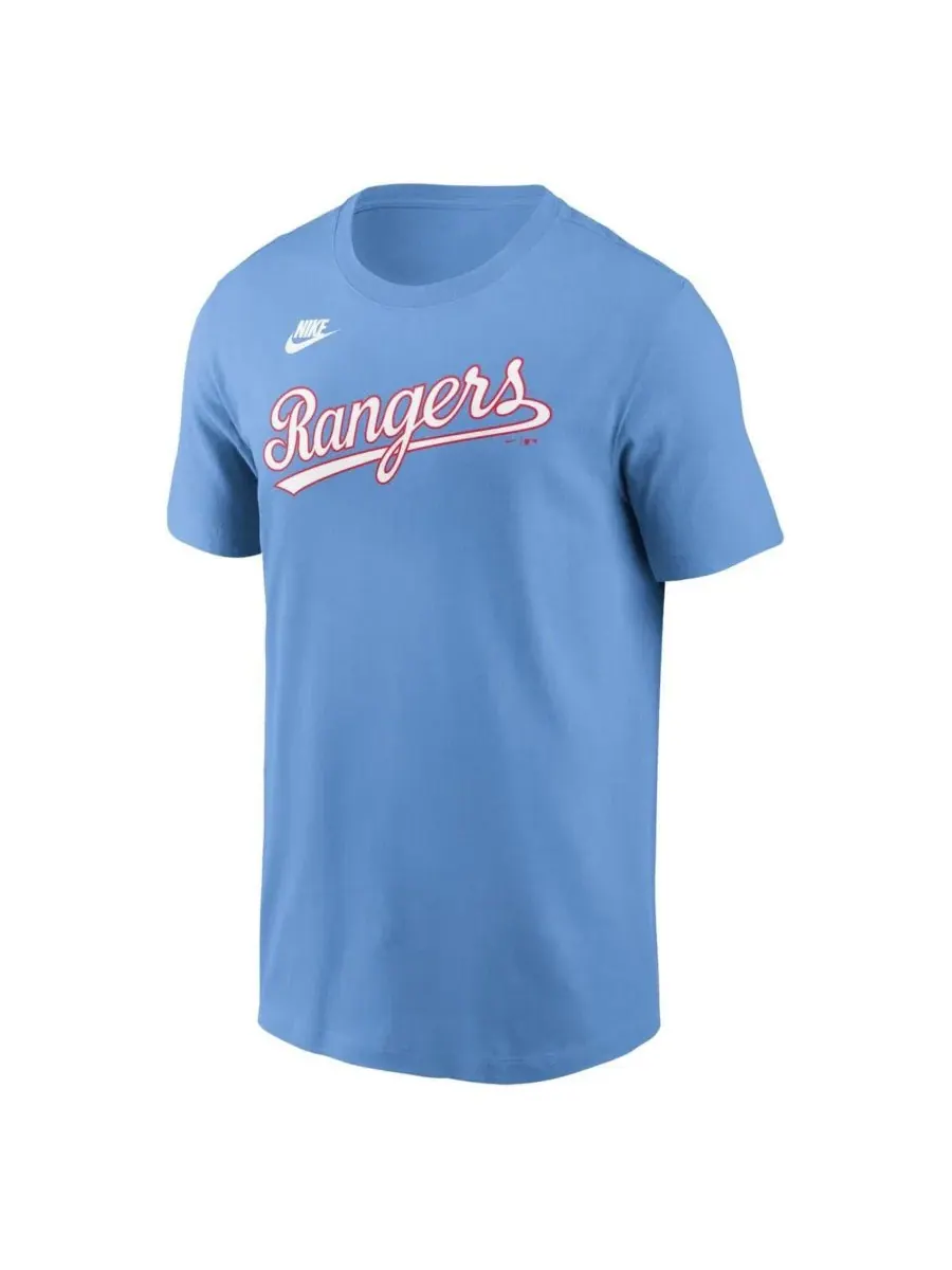 Nike Мужская светло-голубая футболка с логотипом Texas Rangers Cooperstown — изображение 2 из 3, светлый синий