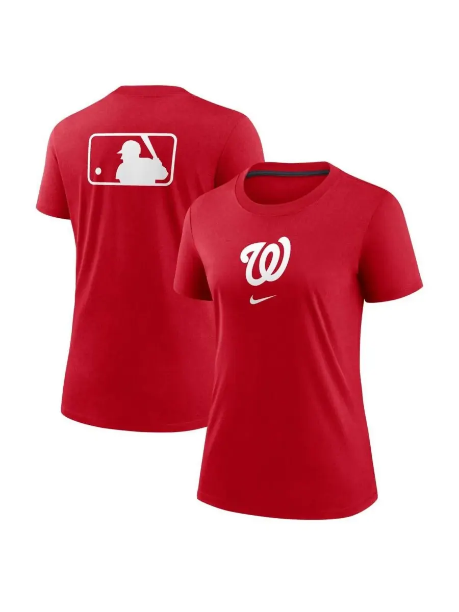 Nike Женская красная футболка Washington Nationals из аутентичной коллекции Early Work Tri-Blend — изображение 1 из 3