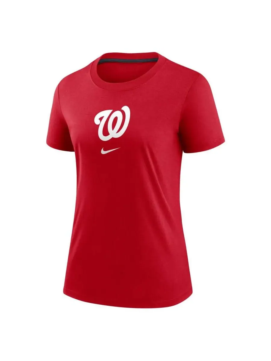 Nike Женская красная футболка Washington Nationals из аутентичной коллекции Early Work Tri-Blend — изображение 3 из 3