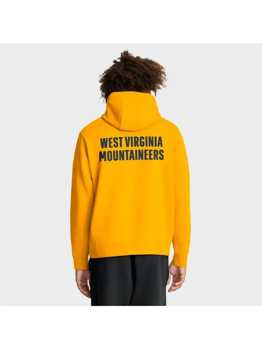 Мужская золотистая флисовая толстовка с капюшоном West Virginia Mountaineers Basketball Two-Hit — изображение 2 из 3, золото