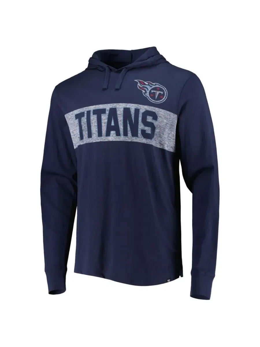 '47 Brand Мужская темно-синяя футболка с длинными рукавами и капюшоном Tennessee Titans Field — изображение 3 из 3