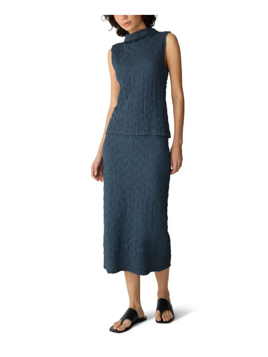 Платье-миди с текстурой, с поясом Eileen Fisher, Celadon Spring — изображение 2 из 4