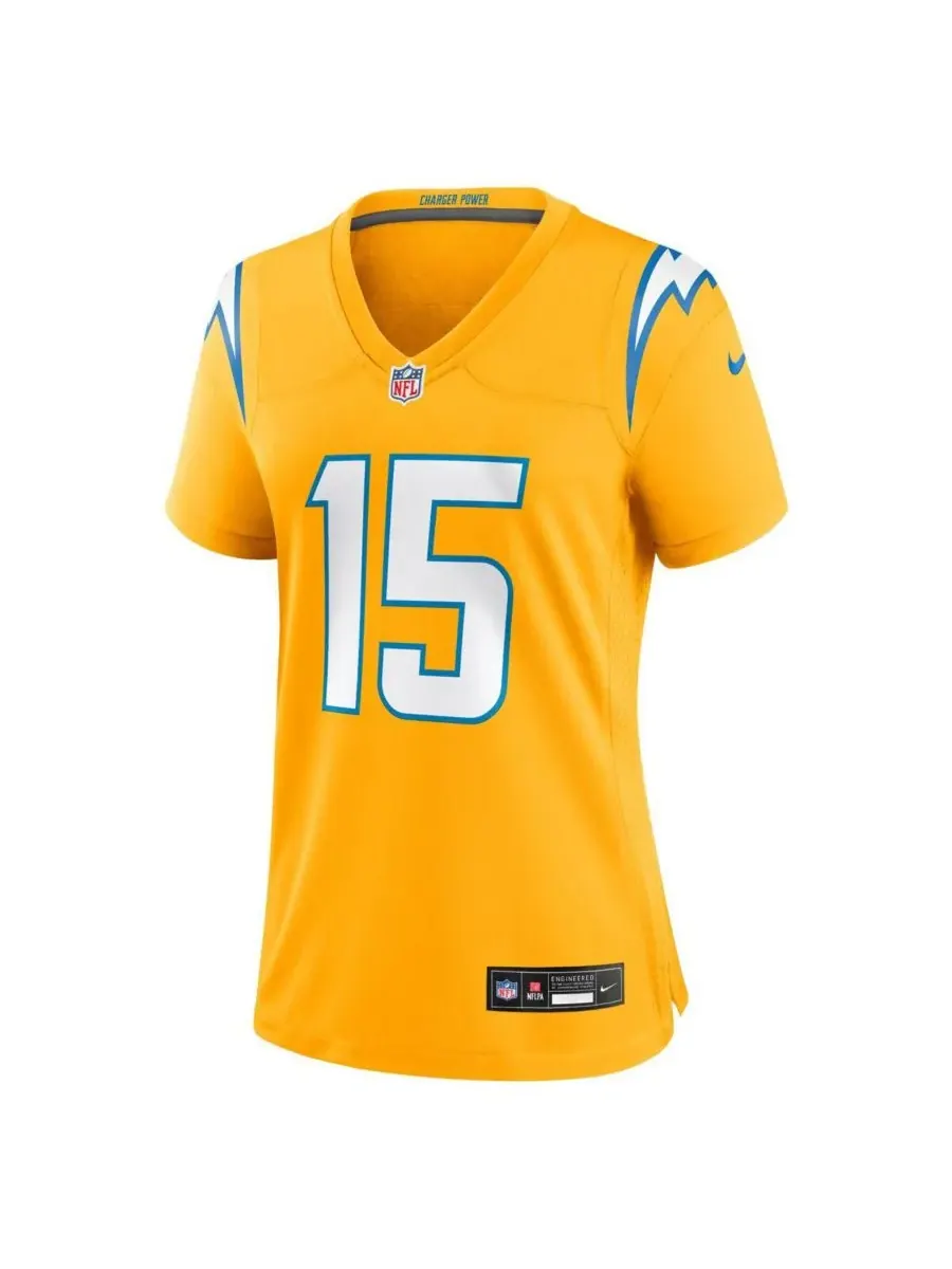 Женская золотая футболка Ladd McConkey Los Angeles Chargers Alternate Charger Power Game Jersey Nike — изображение 3 из 3