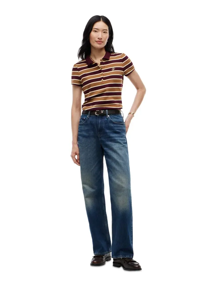 Женское поло с коротким рукавом Tommy Hilfiger, Std Stp Dp — изображение 2 из 4
