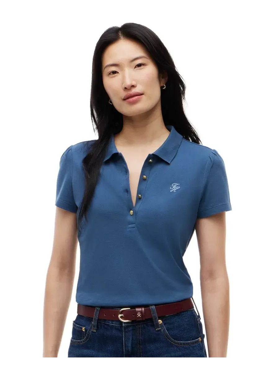 Женское поло с коротким рукавом Tommy Hilfiger, Aegean Sea