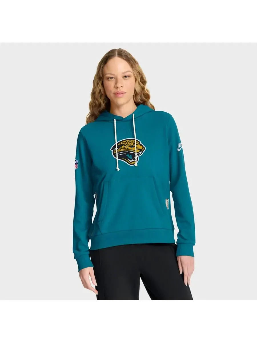 Nike Женская бирюзовая толстовка Jacksonville Jaguars Sideline Standard Issue Throwback Dri-FIT — изображение 1 из 4