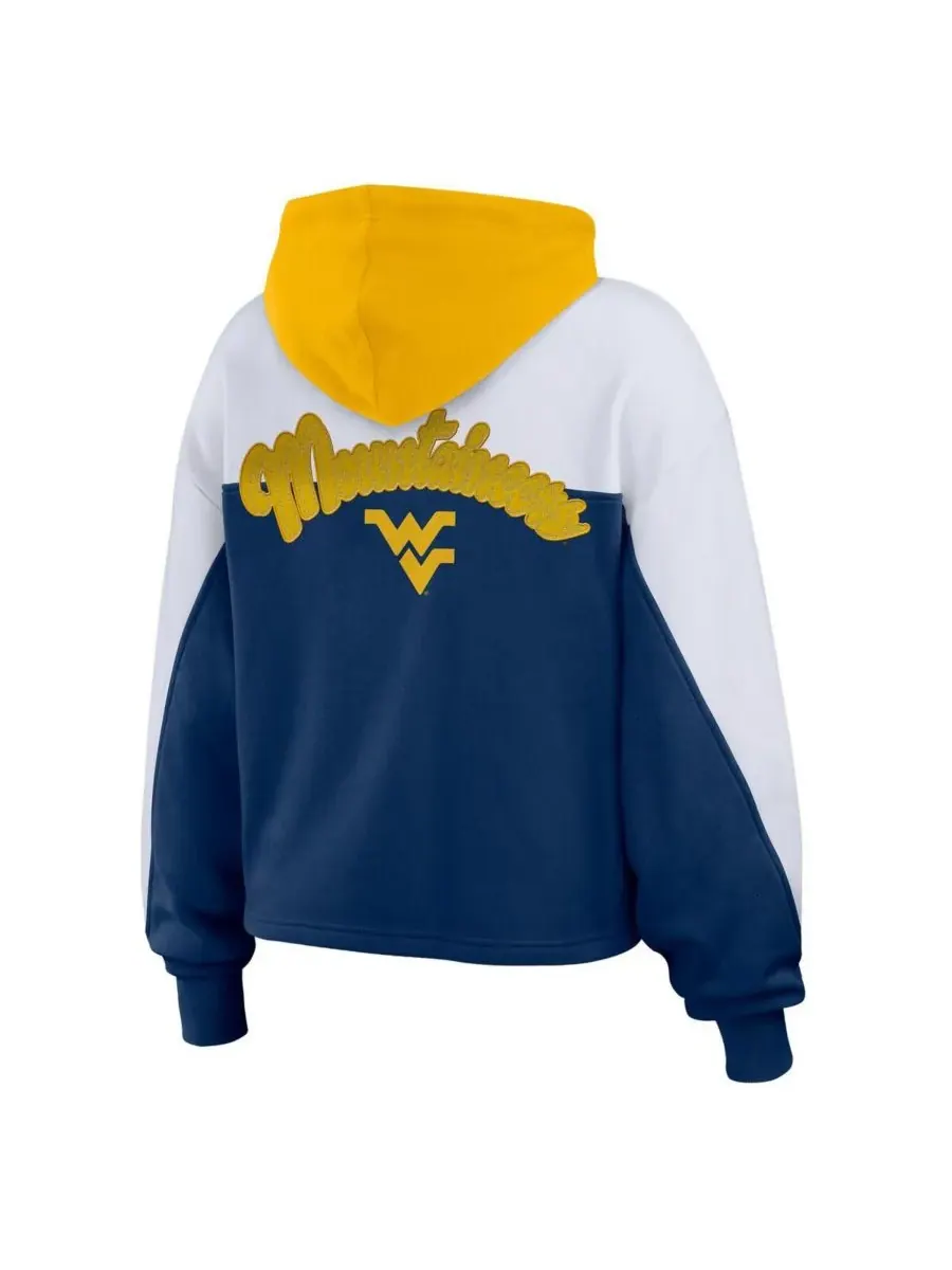 WEAR by Erin Andrews Женская темно-синяя толстовка на молнии с цветными блоками West Virginia — изображение 3 из 4