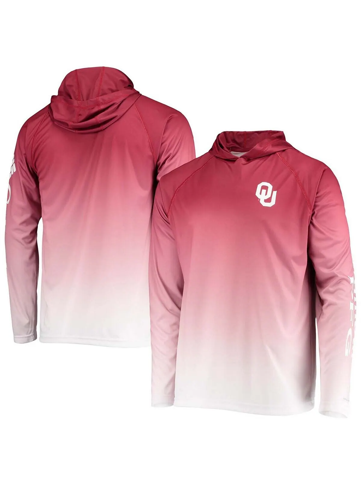 Мужская темно-красная футболка oklahoma sooners terminal tackle omni-shade upf 50 с длинным рукавом — изображение 1 из 3