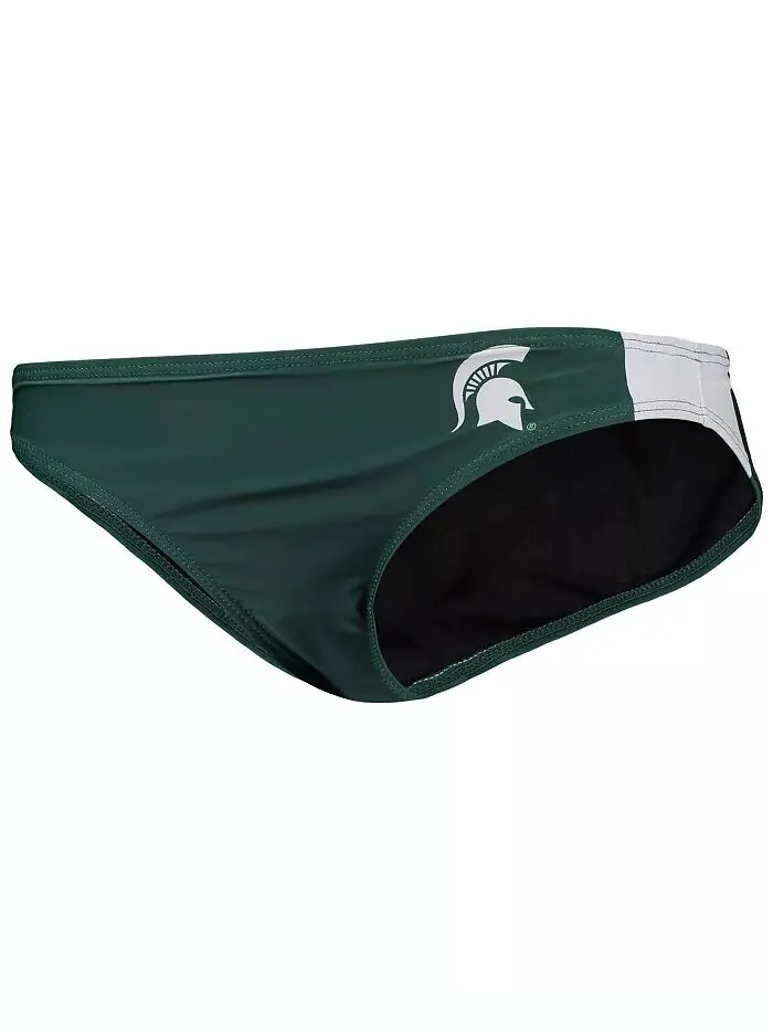 Женские зеленые плавки бикини с надписью Michigan State Spartans Foco — изображение 3 из 3