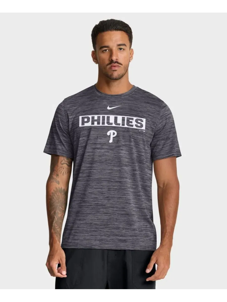 Мужская черная футболка Philadelphia Phillies Velocity Dri-FIT Nike — изображение 5 из 5, черный