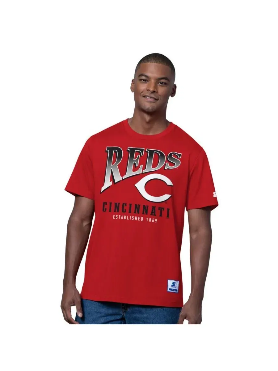 Мужской комплект из двух футболок Cincinnati Reds красного и серого цвета Starter — изображение 2 из 9, красный серый