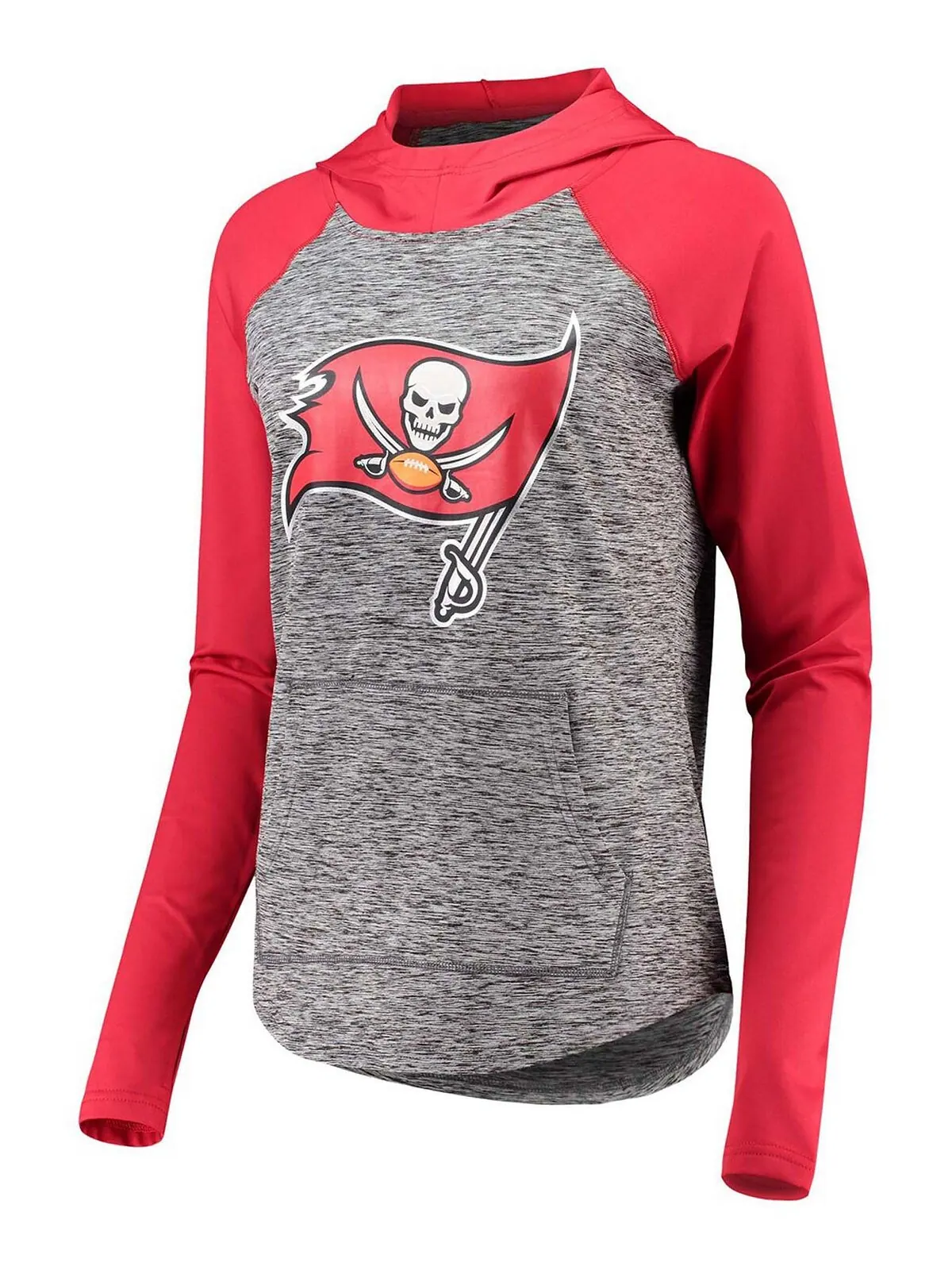 Женский пуловер с капюшоном серо-красного цвета с принтом Tampa Bay Buccaneers Championship Ring — изображение 4 из 4