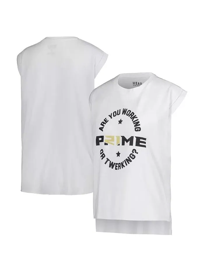Женская белая футболка без рукавов Colorado Buffaloes Coach Prime Working Muscle WEAR by Erin — изображение 1 из 3