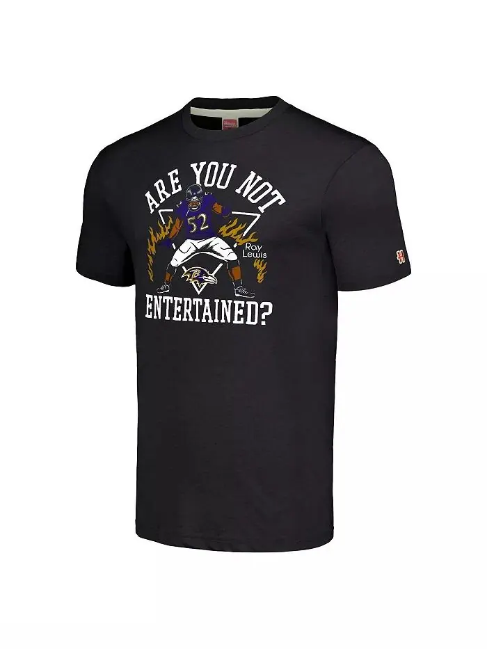 Мужская футболка Ray Lewis Charcoal Baltimore Ravens с карикатурой на бывшего игрока Tri-Blend — изображение 3 из 3