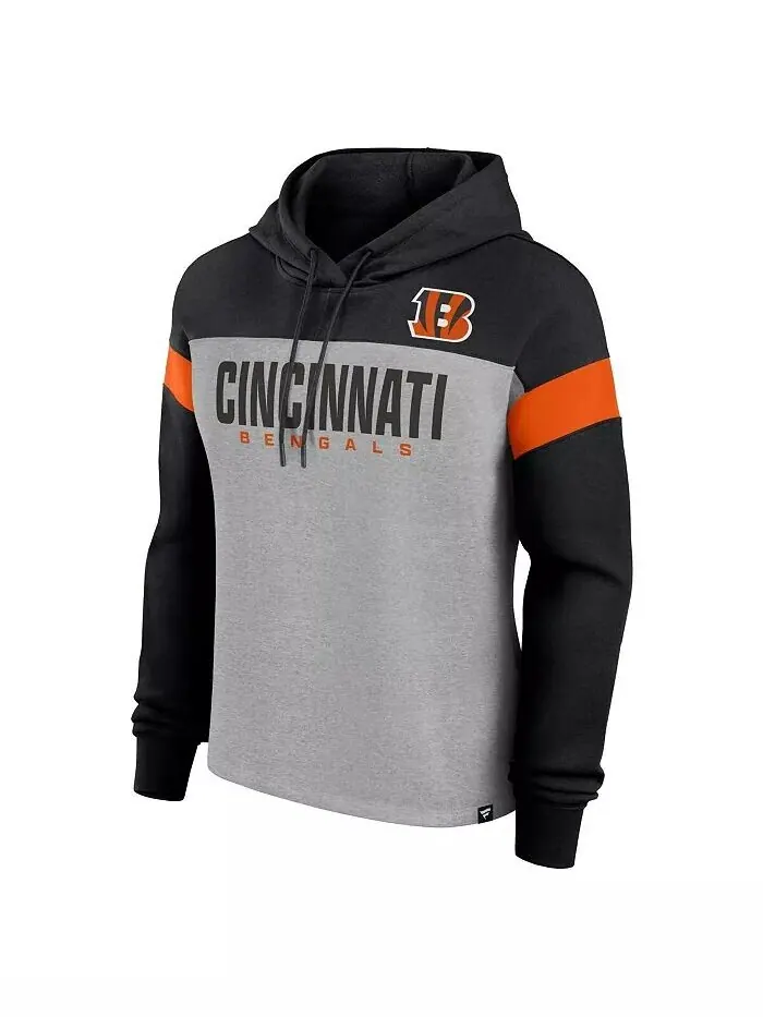 Женская толстовка с капюшоном Cincinnati Bengals Bold Play Call цвета серый/черный Fanatics — изображение 3 из 3