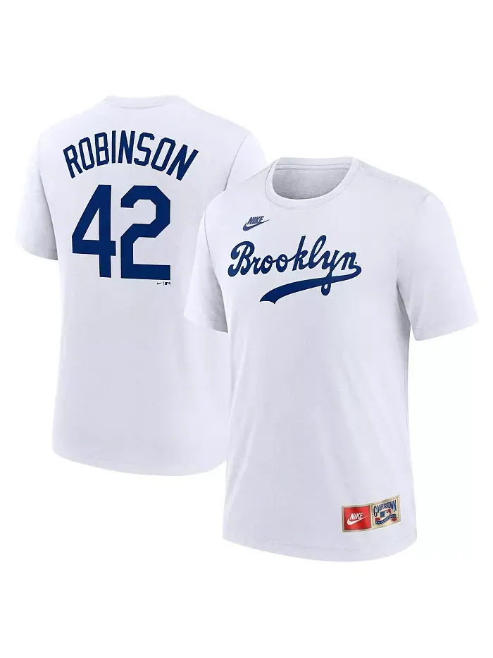 Мужская футболка с именем и номером Jackie Robinson White Brooklyn Dodgers из коллекции — изображение 1 из 3