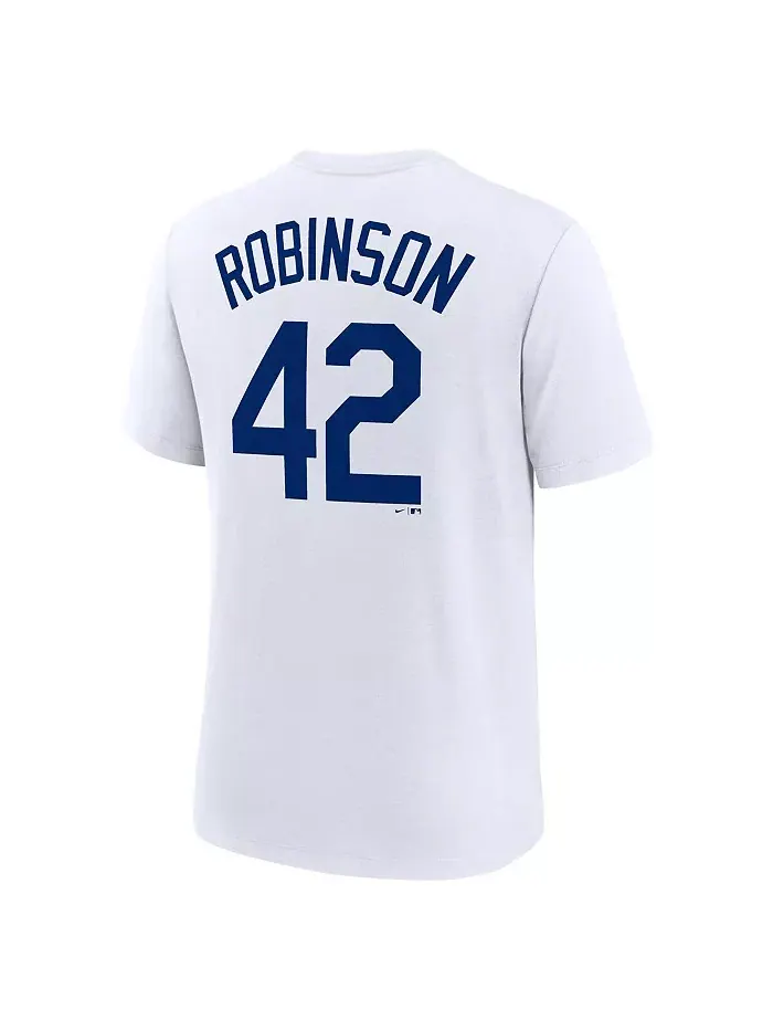 Мужская футболка с именем и номером Jackie Robinson White Brooklyn Dodgers из коллекции — изображение 3 из 3