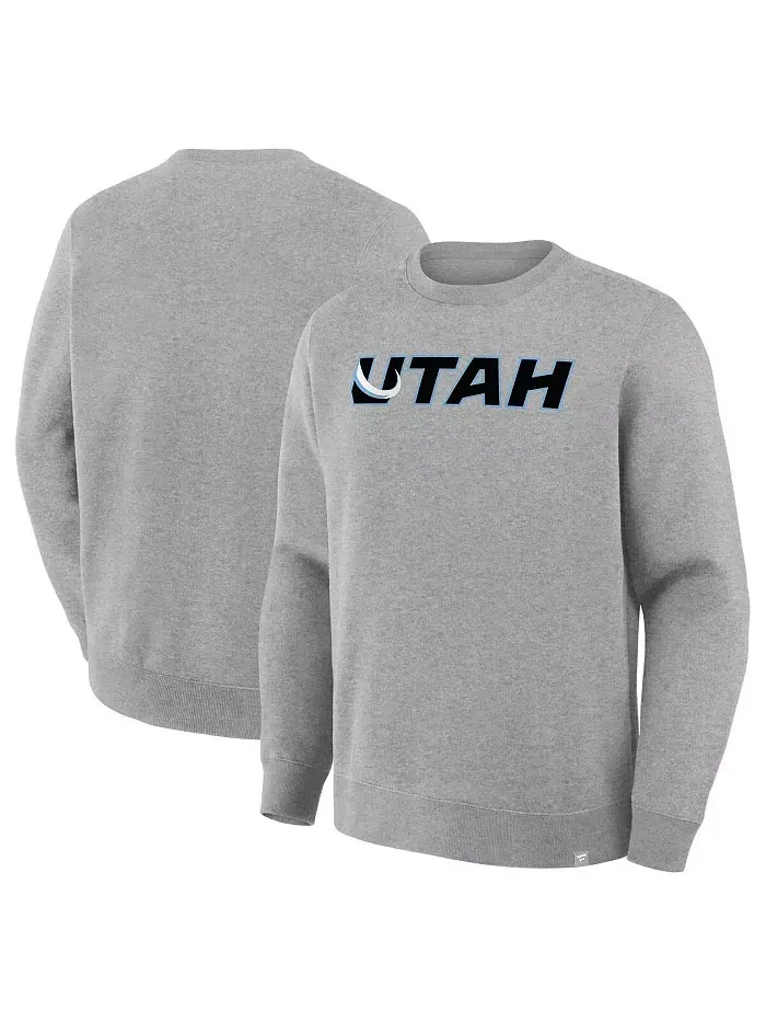 Мужская толстовка из флиса Legacy комбинированного цвета Heather Gray Utah Mammoth Fanatics — изображение 1 из 3