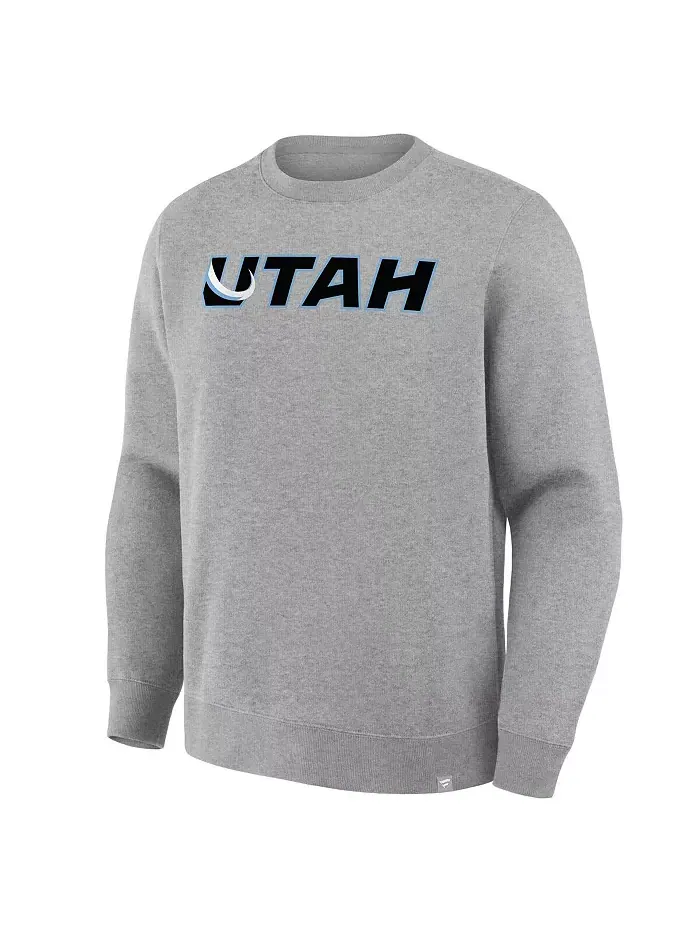 Мужская толстовка из флиса Legacy комбинированного цвета Heather Gray Utah Mammoth Fanatics — изображение 3 из 3